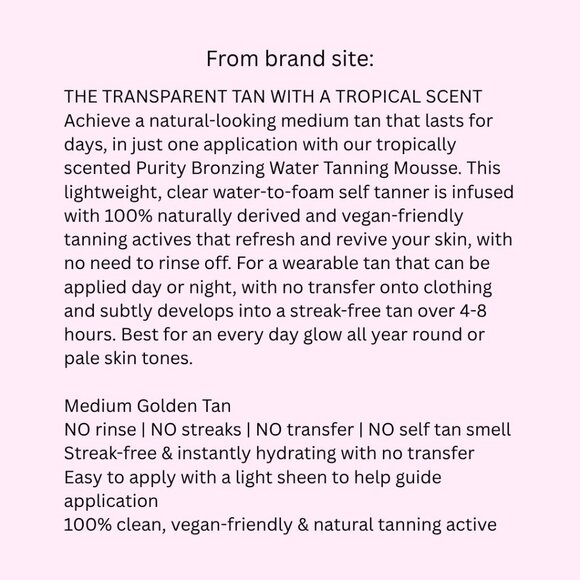 *BRAND NEW, SEALED* St. Tropez Self Tan Purity Bronzing Water Mousse/Self Tanner - Picture 3 of 4